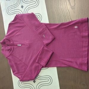 Fuschia Smartwool Merino Quarter Zip (XS)